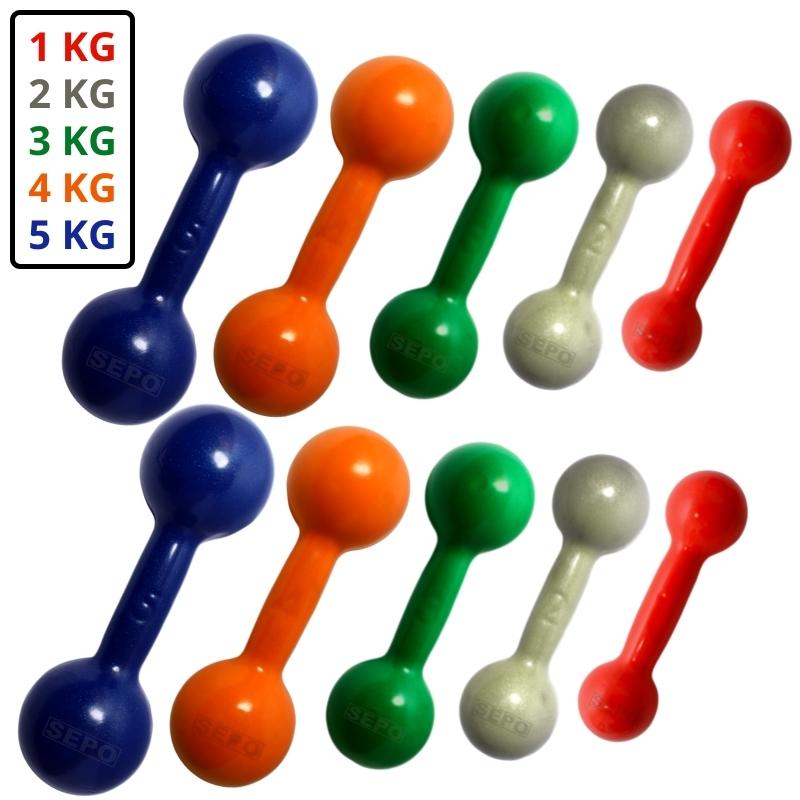Kit de Halteres Emborrachados 1 a 5kg